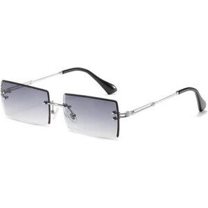Y2K Rimless Rectangle Sunglasses Retro 2000s Frameless Glasses UV400 Unisex
